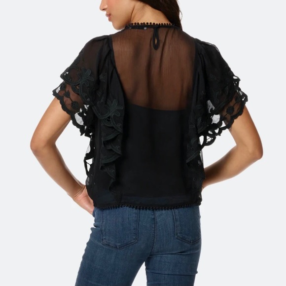 STELLAH FLUTTER SLEEVE TOP WITH EMBROIDERY DETAILS - Picture 2 of 15